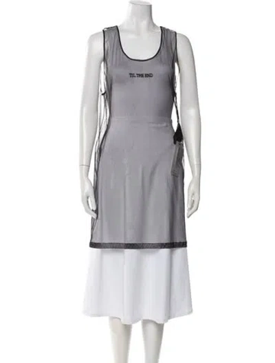 Pre-owned Ann Demeulemeester Graphic Print Crew Neck Top In Black