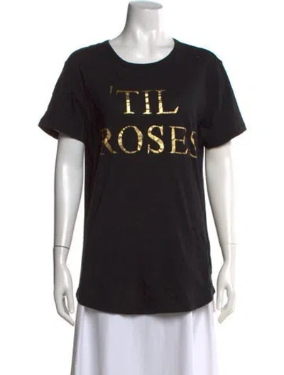 Pre-owned Ann Demeulemeester Graphic Print Crew Neck T-shirt In Black