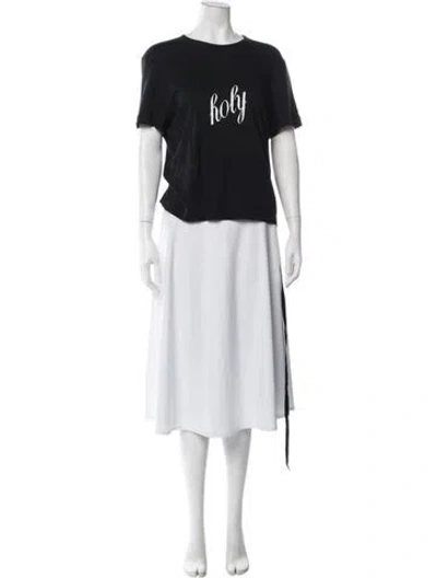 Pre-owned Ann Demeulemeester Graphic Print Crew Neck T-shirt In Black