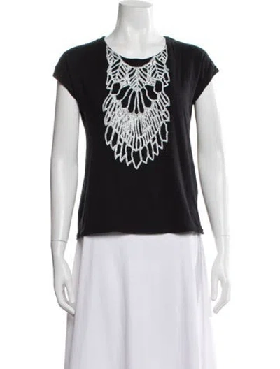 Pre-owned Ann Demeulemeester Graphic Print Crew Neck T-shirt In Multi