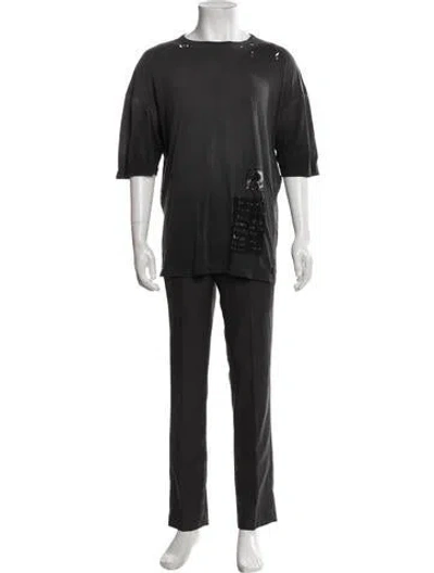 Pre-owned Ann Demeulemeester Graphic Print Crew Neck T-shirt In Multicolor