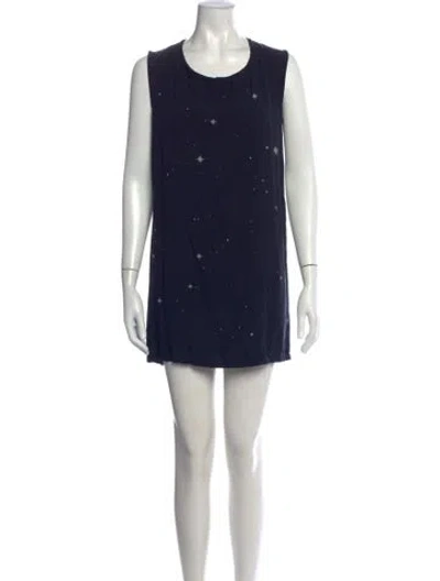 Pre-owned Ann Demeulemeester Graphic Print Mini Dress In Grey