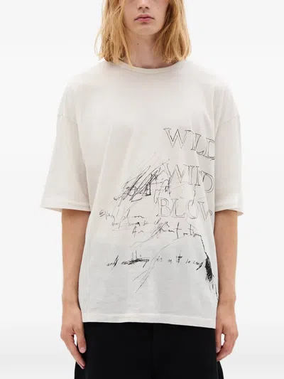 Ann Demeulemeester Wild Wind Blows Cotton T-shirt In Multi