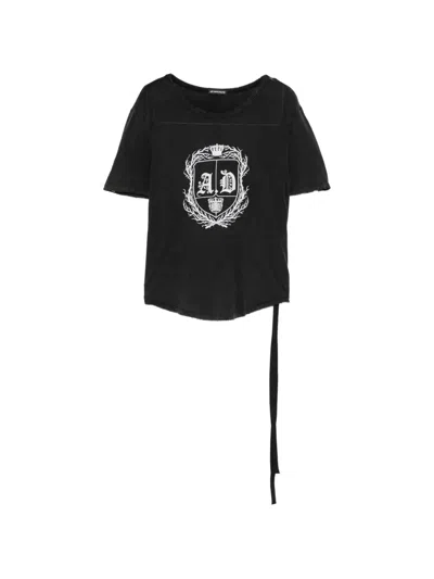 Ann Demeulemeester Graphic-print Distressed T-shirt In Black