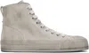Ann Demeulemeester Off-white Raven High-top Sneakers In Gray