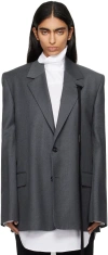 Ann Demeulemeester Gray Sanna Comfort Tailored Blazer In 088 Grey Melange