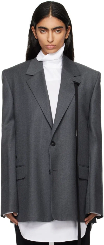 Ann Demeulemeester Gray Sanna Comfort Tailored Blazer In 088 Grey Melange