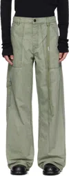 Ann Demeulemeester Green Monder Workwear Comfort Cargo Pants In Green