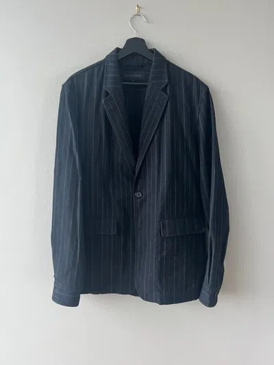 Pre-owned Ann Demeulemeester Grise Pinstriped Casual Blazer In Black