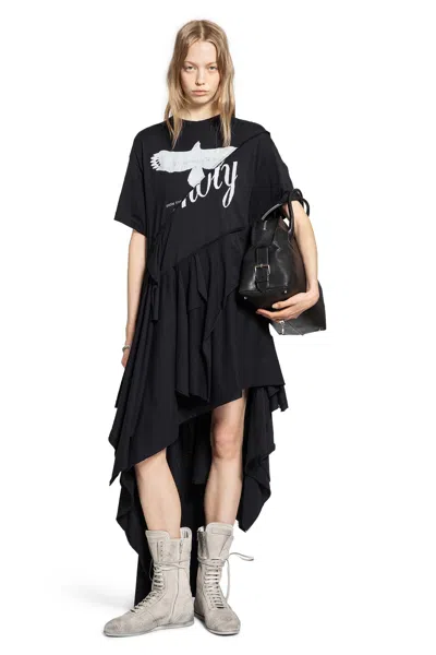 Ann Demeulemeester Guusta Long High Comfort Deconstructed Dress In Black