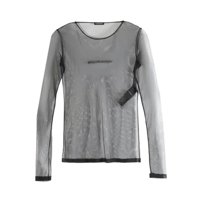 Pre-owned Ann Demeulemeester H0llow Sound Embroidery Fiene Slim Fit Long-sleeve T-shirt 'black' | Women's Size