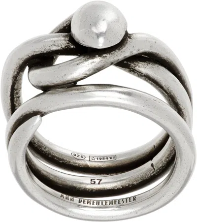 Ann Demeulemeester Haki Snake Ring In Silver