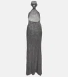 Ann Demeulemeester Halterneck Alpaca-blend Maxi Dress In Grey
