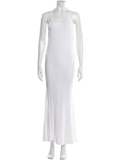 Pre-owned Ann Demeulemeester Halterneck Long Dress In White