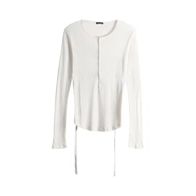 Pre-owned Ann Demeulemeester Hamar Wrinkled Serafino Top 'cream' | Men's Size M