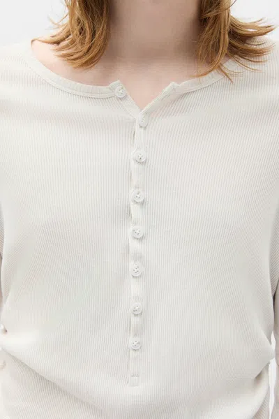 Ann Demeulemeester Hamar Wrinkled Serafino Top In White