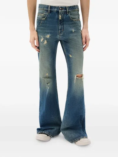 Ann Demeulemeester Hamo Distressed Five-pocket Jeans In Blue