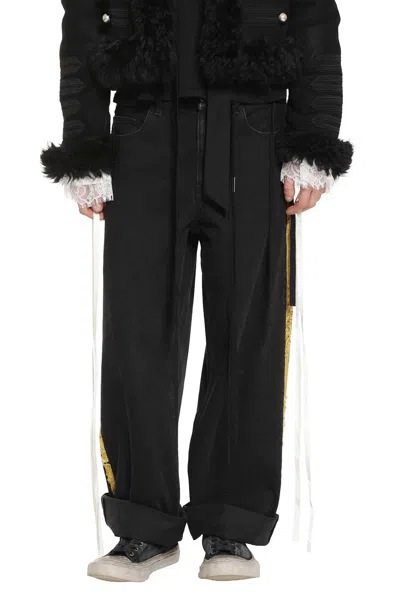 Ann Demeulemeester Hanno 5 Pockets Straight Leg Loose Trousers In Black