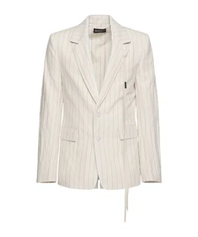 Ann Demeulemeester Hansteen Tailored Cotton Blend Blazer In Gold