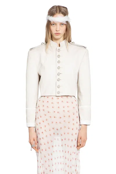 Ann Demeulemeester Harris Marsina Jacket In White