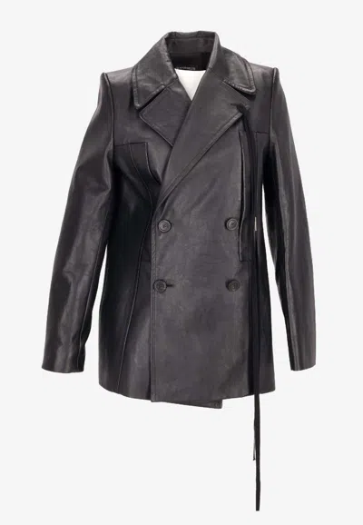 ANN DEMEULEMEESTER HELEN DOUBLE-BREASTED LEATHER JACKET