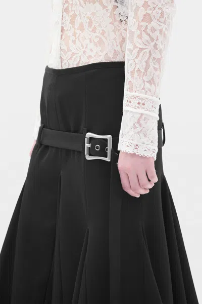 Ann Demeulemeester Helma Knee Length Handkerchief Skirt With Belt In Purple