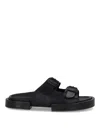 Ann Demeulemeester Henri Block Double Buckle Strapped Sandals In Negro