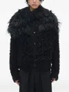 Ann Demeulemeester Here Cropped Knitted Cardigan In Multi