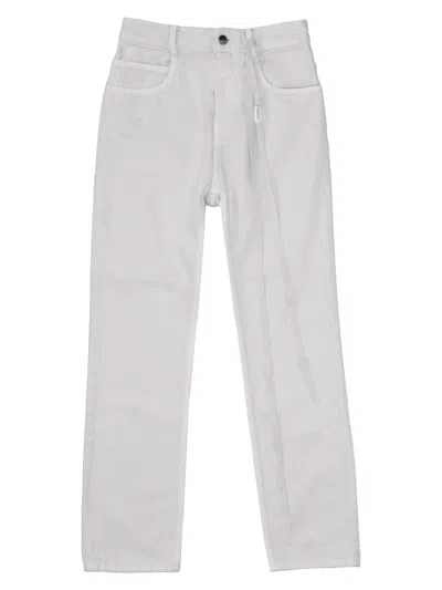 Ann Demeulemeester Herme 5 Pockets Slim Fit Cropped Trousers Denim In White