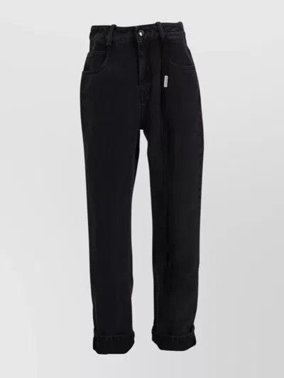Ann Demeulemeester Herme 5-pockets Slim Fit Cropped Trousers Faded De In Black