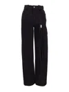Ann Demeulemeester Herme 5 Pockets Slim Fit Cropped Jeans In Negro