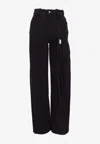 Ann Demeulemeester Herme Slim Jeans With Grosgrain Ribbon In Black
