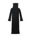 Ann Demeulemeester High Neck Dropped Shoulder Knitted Dress In Black