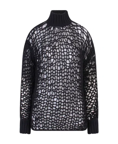 Ann Demeulemeester High-neck Knitted Jumper In Black