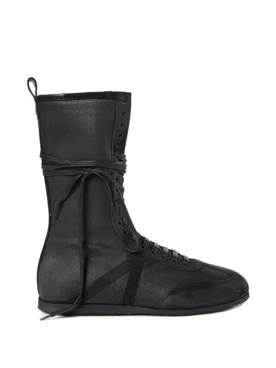 Ann Demeulemeester Fides Soft High-tops Boxing Sneakers In Black