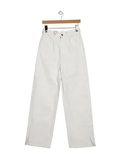 Pre-owned Ann Demeulemeester High-rise Wide Leg Jeans In White