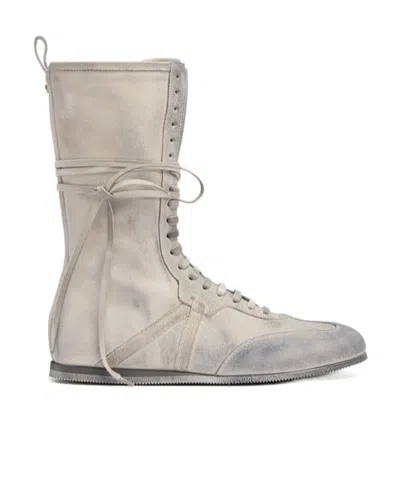 Ann Demeulemeester High-top Suede Sneakers In Animal Print