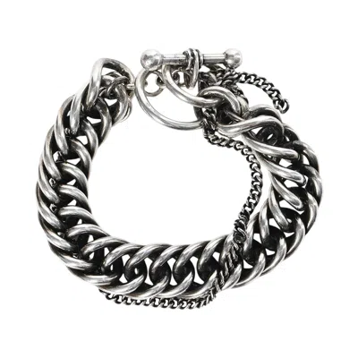 Pre-owned Ann Demeulemeester Hinna Double Chains Bracelet 'antique Silver' | Women's Size L