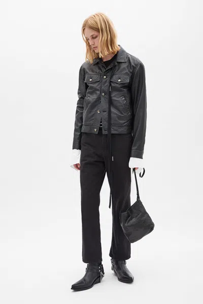 Ann Demeulemeester Hodur 5 Pockets Straight High Waisted Trousers In Black