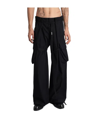 Ann Demeulemeester Iben Wide-leg Cargo Pants In Black