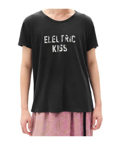 Ann Demeulemeester Idar Cropped Standard Fit T-shirt In Black