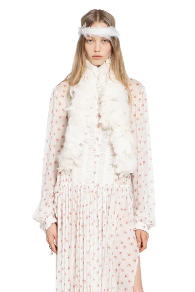 Ann Demeulemeester Idje Open Waistcoat With Feathers In White