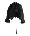 Ann Demeulemeester Ieke Fully Wool Jacket With Feathers In Black