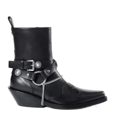 Ann Demeulemeester Ieva Santiags Ankle Boots In Black