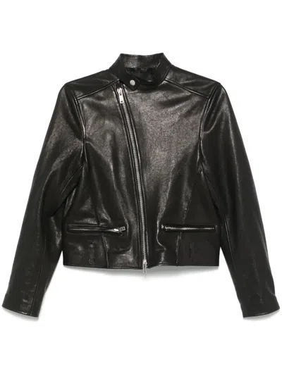 Ann Demeulemeester Ikra Biker Jacket In Black