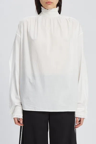 ANN DEMEULEMEESTER ANN DEMEULEMEESTER TARU HIGH NECK LONG SLEEVE TOP OPEN BACK