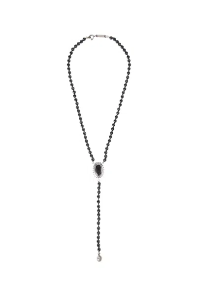 Ann Demeulemeester Imen Beaded Necklace In Black