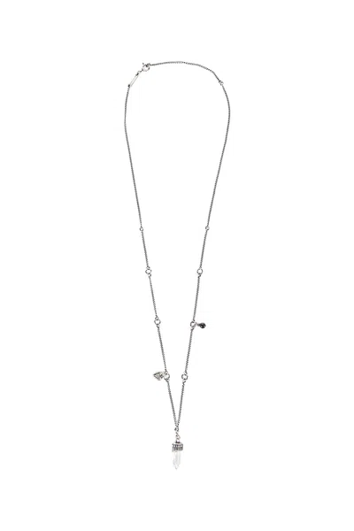 Ann Demeulemeester Impi Necklace With Quartz In Silver