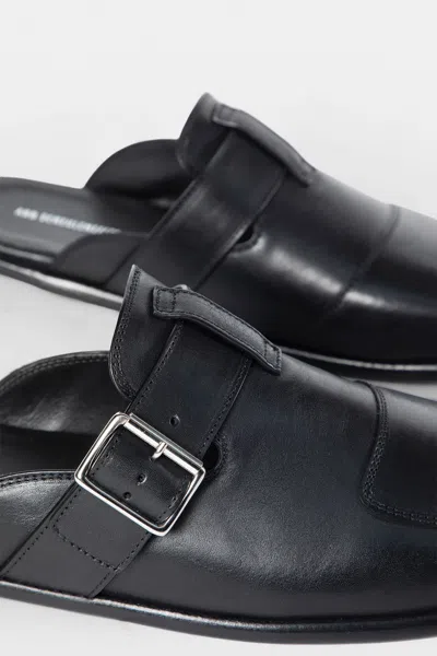 Ann Demeulemeester Buckle Leather Sandals In Black