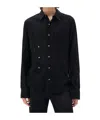 Ann Demeulemeester Isak Twisted Light Dobby Stripe In Black